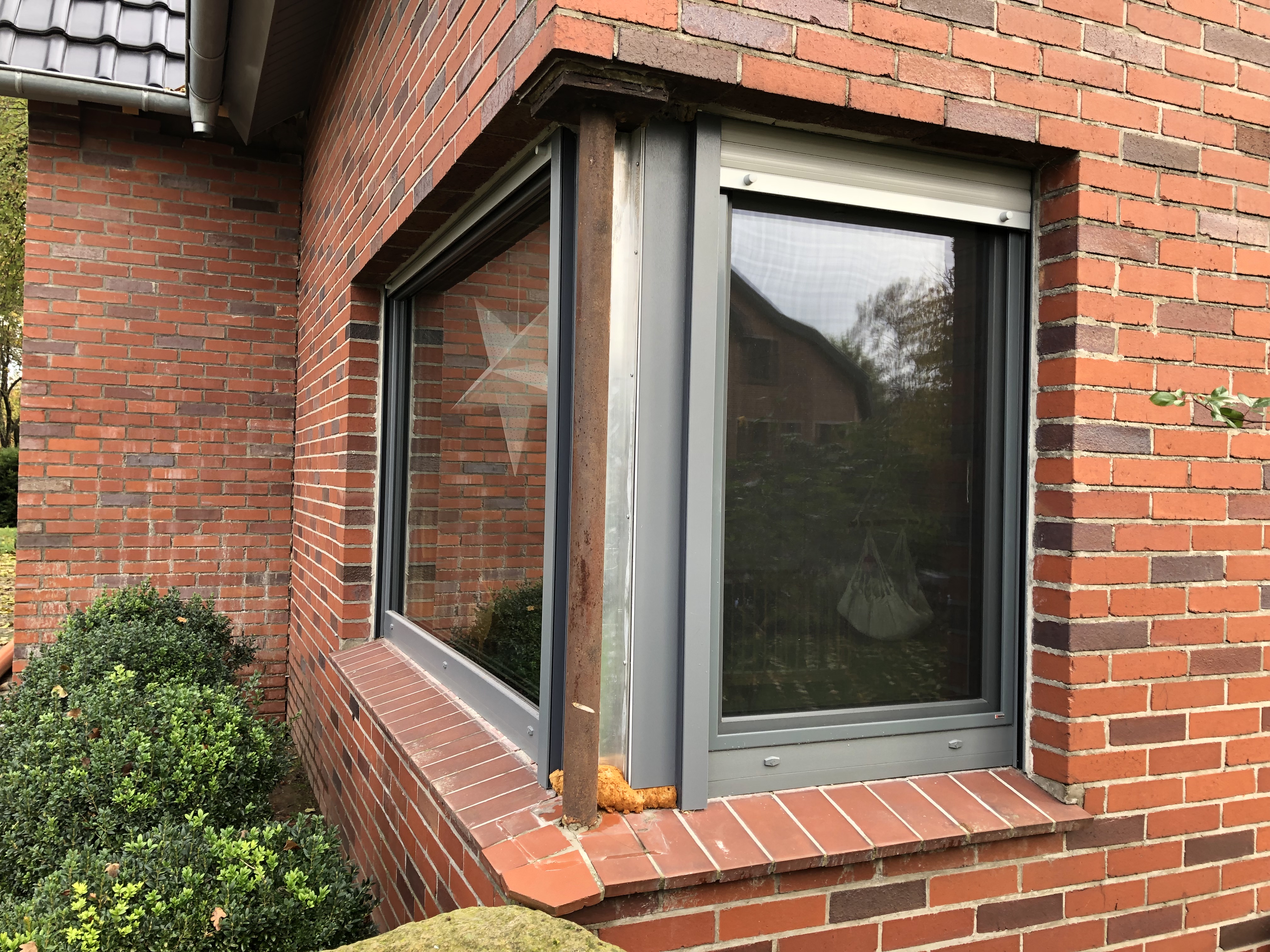 Eckfenster vor der Anbringung der kantbaren Platte